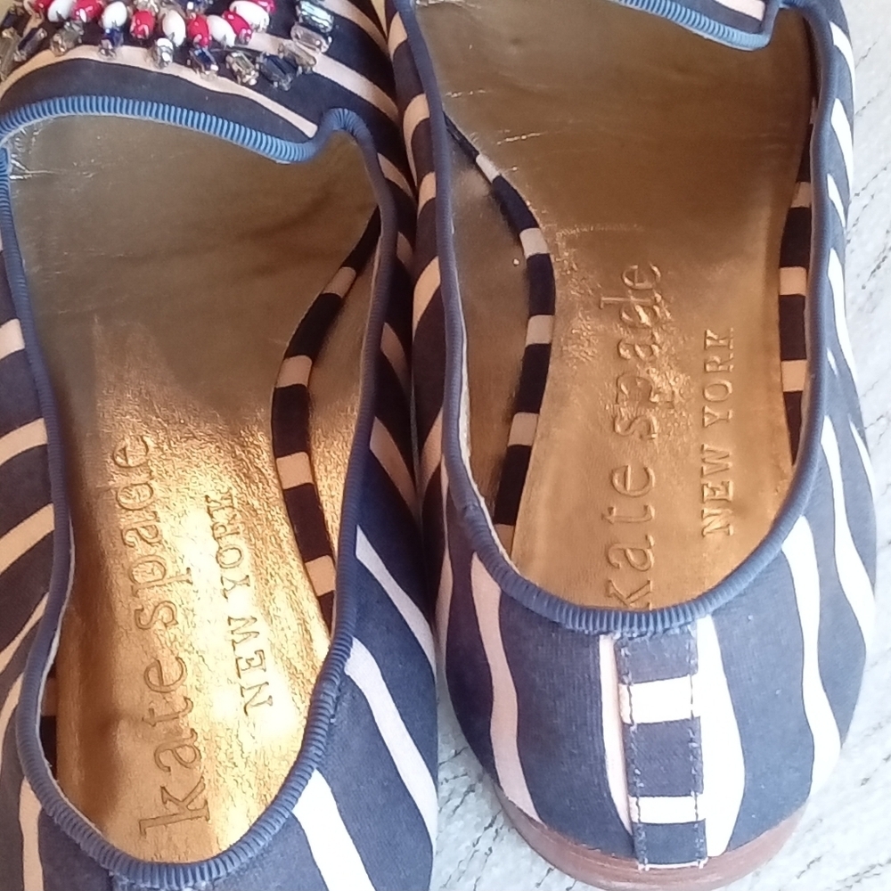 Kate Spade "Tia Firework" Loafers Embellished Canvas Slip-On Shoe Women Size 8.5 - Picture 9 of 16